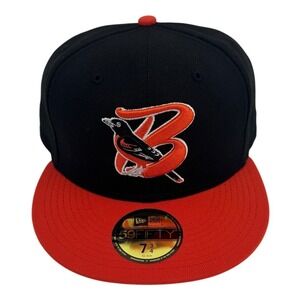 New Era 59FIFTY Baltimore Orioles B Logo Fitted Hat Black Red 7 3/4 70526704